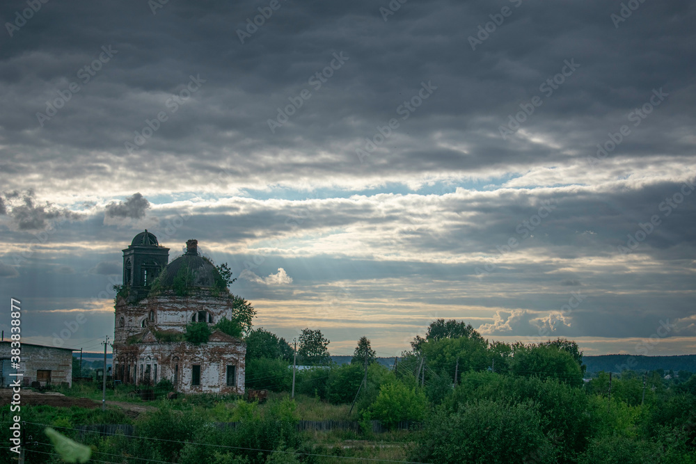 abandoned Church on a cloudy day