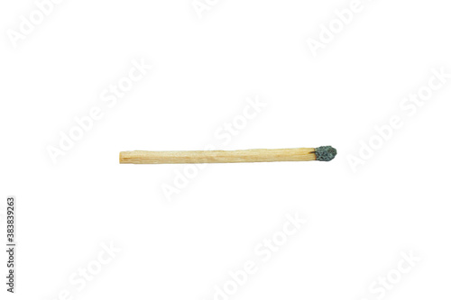 a burned match isolated on a white background.