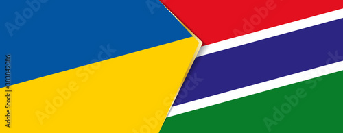 Ukraine and Gambia flags  two vector flags.