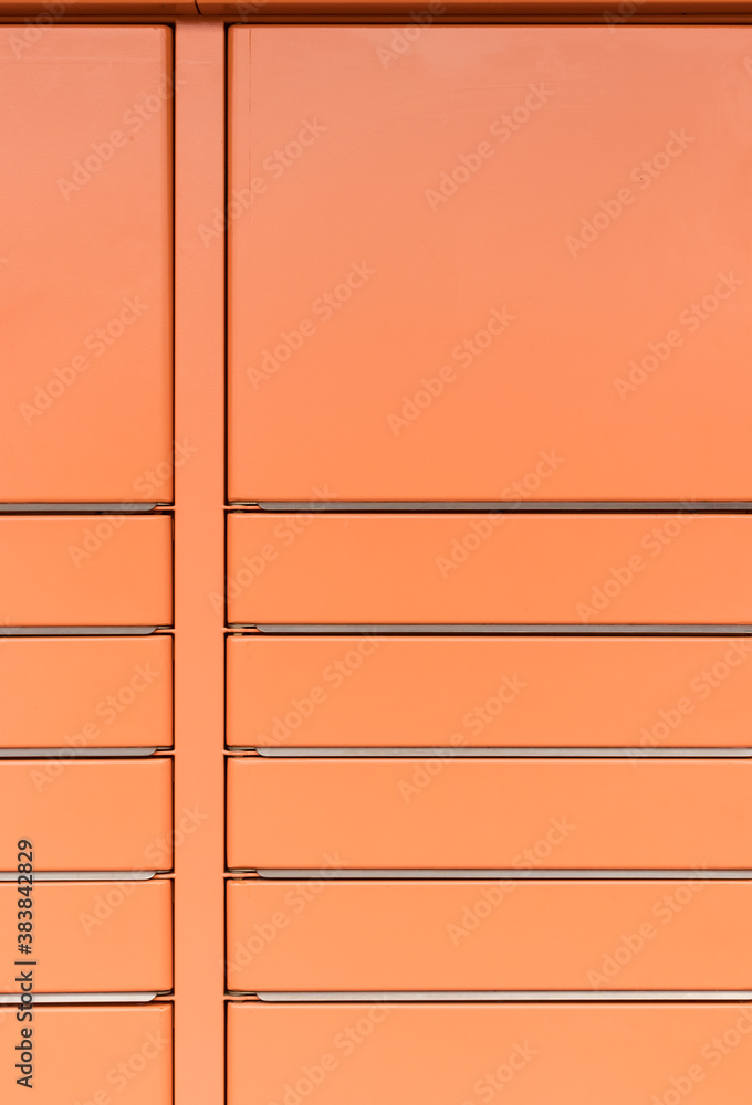 Fototapeta premium Post office box. Orange post box for rentals.