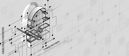 Cybersecurity and information or network protection. Future technology web services for business and internet project