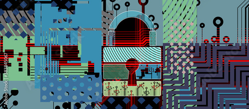 Cybersecurity and information or network protection. Future technology web services for business and internet project