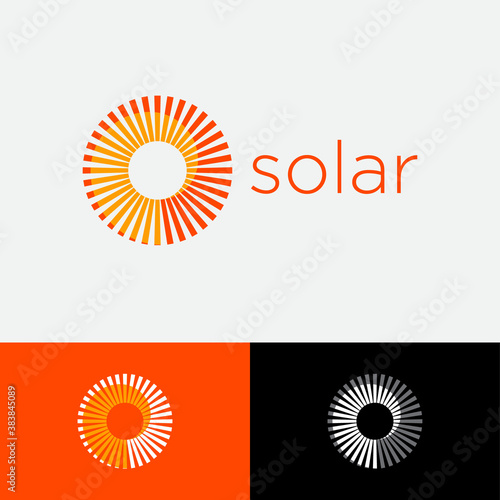 Solar logo. Sunrays with vortex, on different background. Identity.  Loading icon. logo can use for business, network or web.