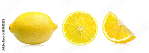  lemon on white background