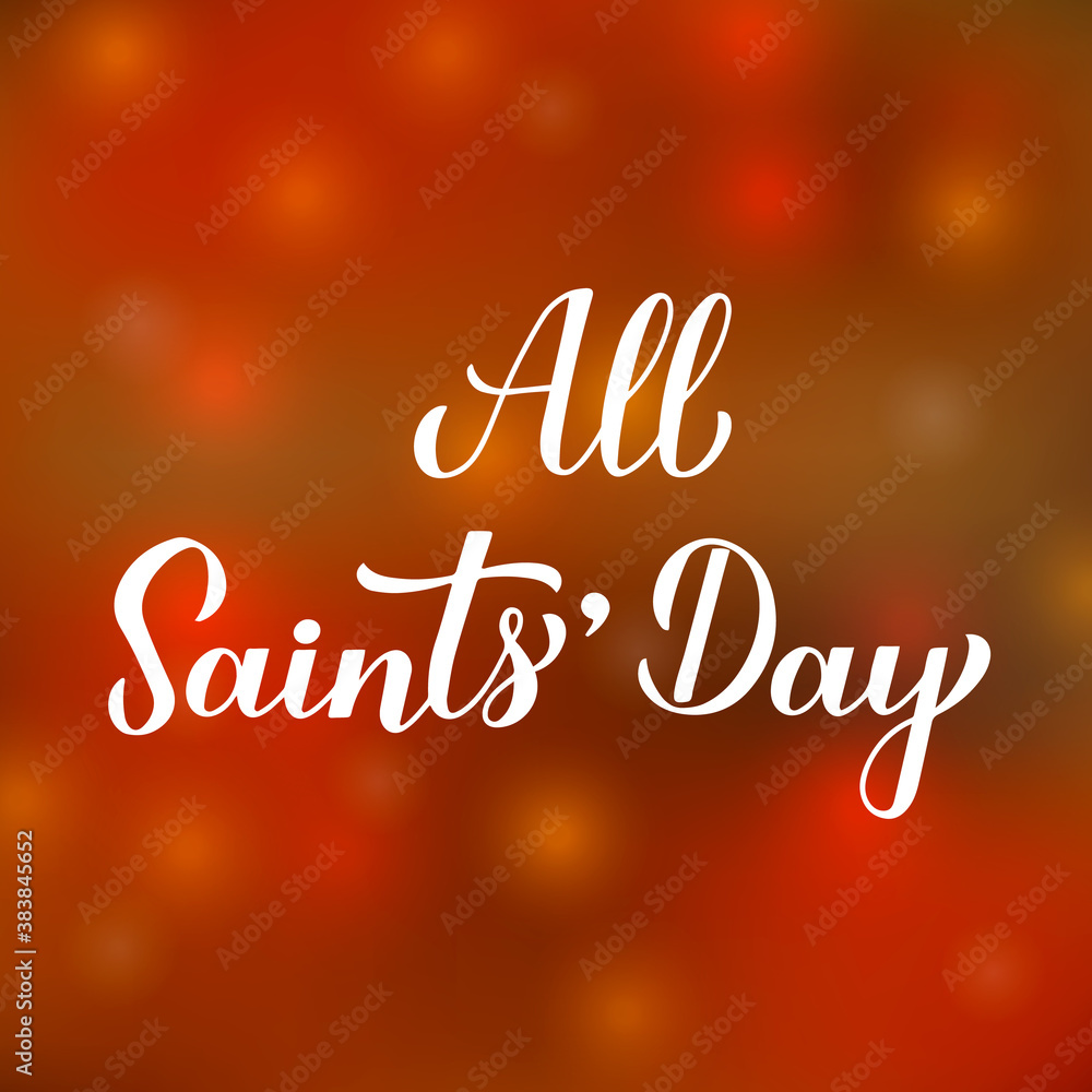 All Saints Day calligraphy hand lettering. Vector template for ...