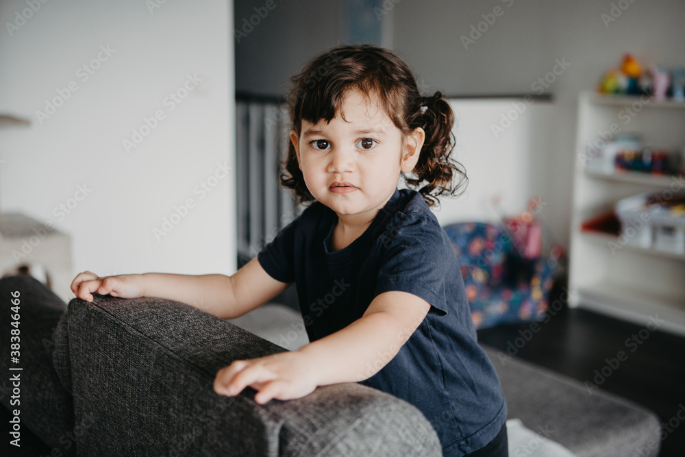 Girl on sofa looking at camera Girl on sofa looking at camera