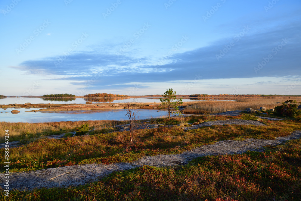 Sunset on the White Sea in Karelia, Russia Sunset on the White Sea in Karelia, Russia