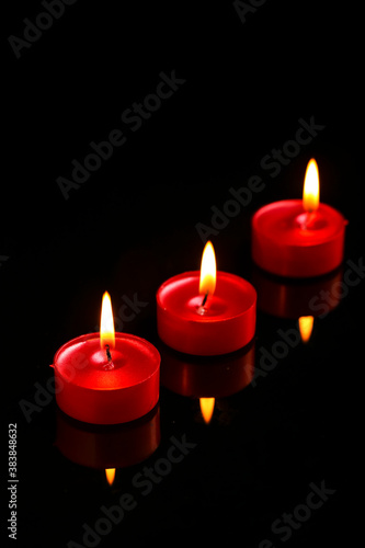 Indian festival diwali   candle on dark background