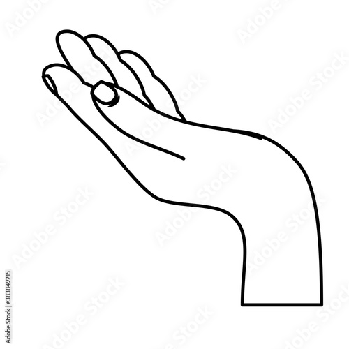 hand human receiving isolated icon