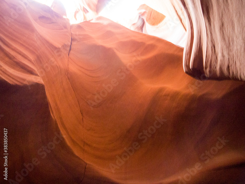 Sandstone interior of lower Antelope Canyon, Navajo Nation Reservation.

