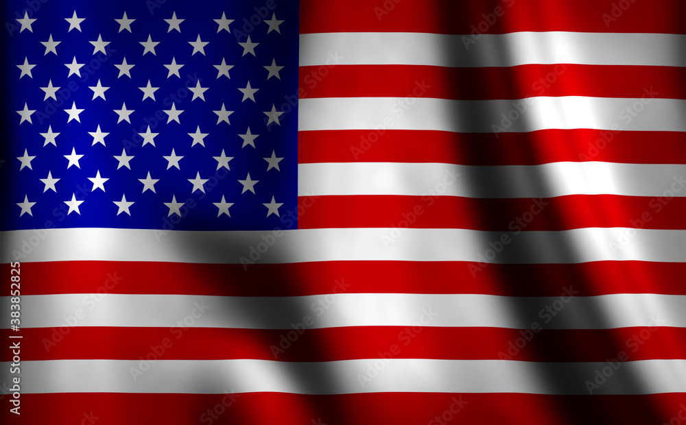 3D rendering of the waving flag United States of America 3D rendering of the waving flag United States of America