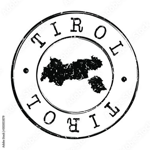 Tyrol, Austria Map Postmark. Silhouette Postal Passport. Stamp Round Vector Icon. Vintage Postage Design.