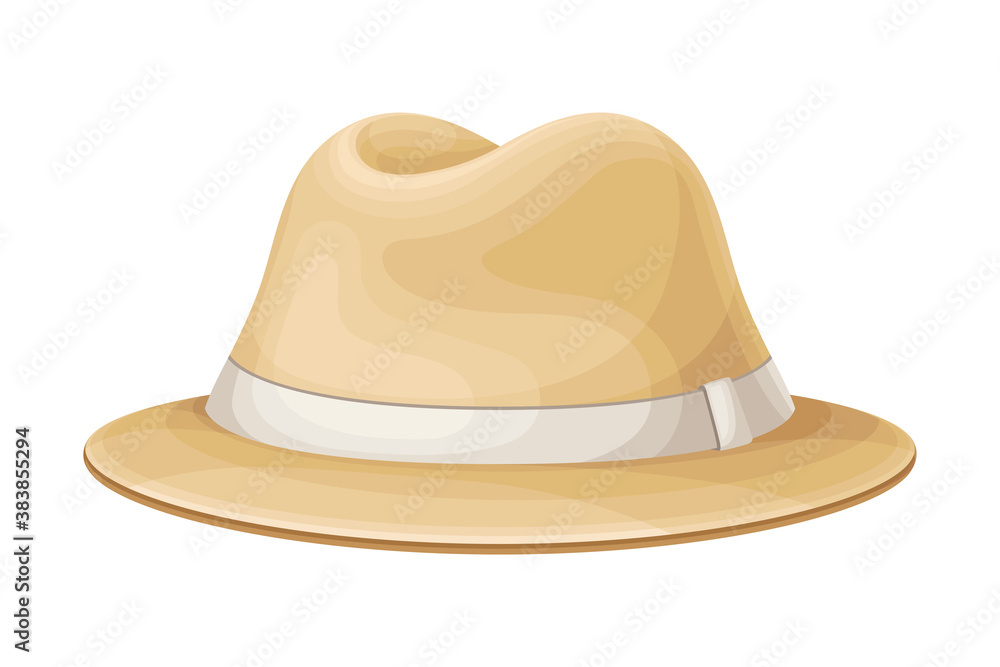Wide Brimmed Hat as Clothing Item Made of Hemp Vector Illustration Wide Brimmed Hat as Clothing Item Made of Hemp Vector Illustration