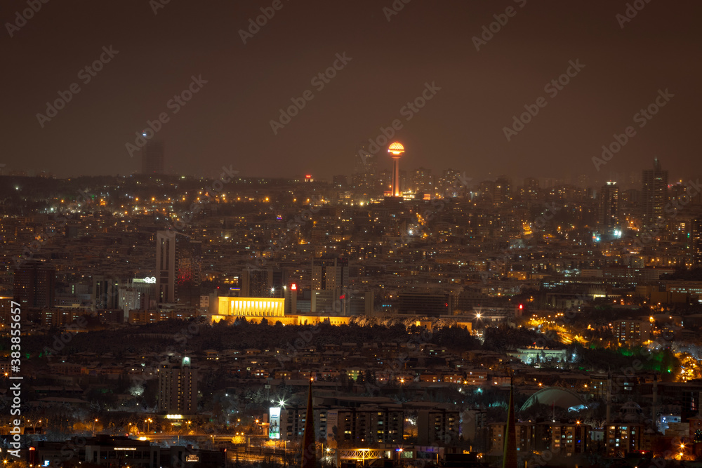 night view of the Ankara city