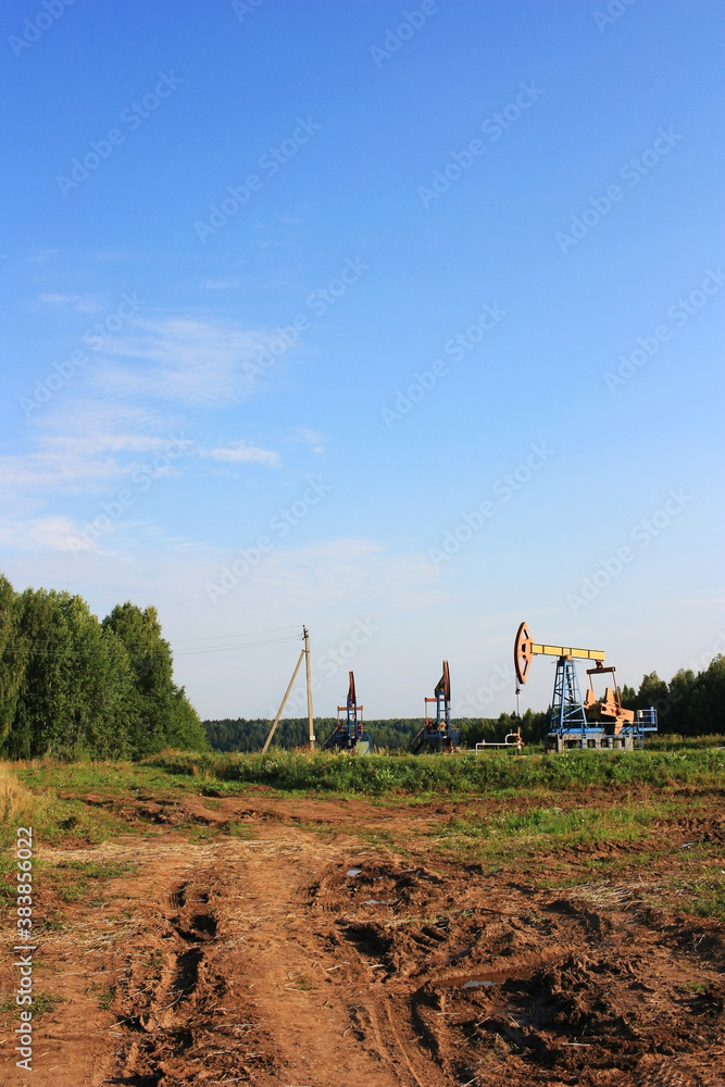 Fototapeta premium Gas rocking pumping gas from the earth
