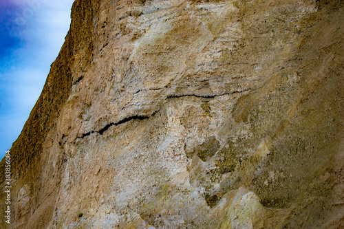 geological structure, landslide on steep coastal cliffs 