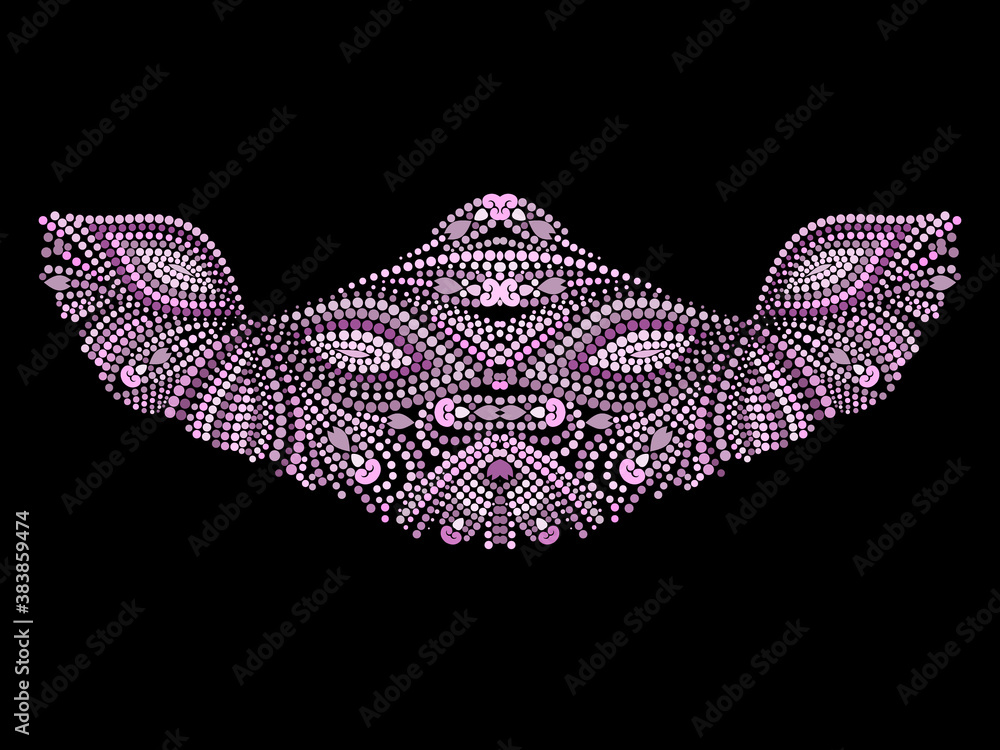 Neckline ethnic design. Geometric folk art traditional pattern. Vector print with colorful beads for embroidery, for women's clothing.