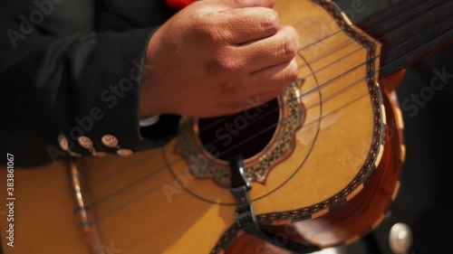 Mariachi Playing a Mexican Instrument Called Vihuela in Mexico City