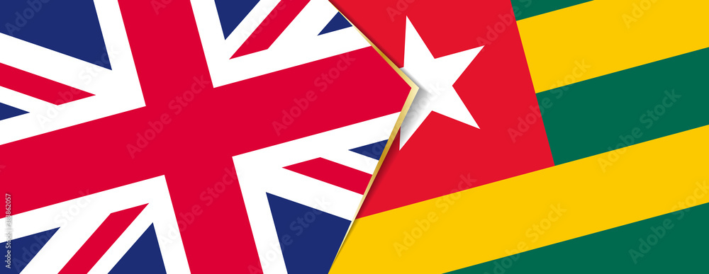 United Kingdom and Togo flags, two vector flags.