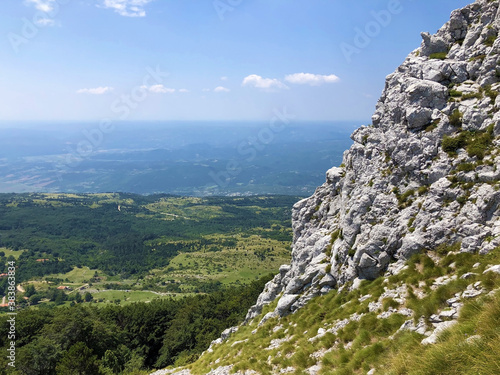 Wonderful panoramas of forests and pastures from the lookout in the Ucka Nature Park, Croatia / Čudesne panorame na šume i pašnjake sa vidikovaca u parku prirode Učka, Hrvatska photo