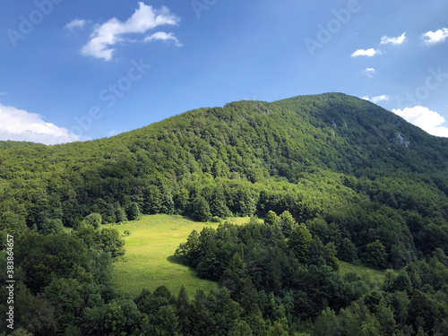 Wonderful panoramas of forests and pastures from the lookout in the Ucka Nature Park, Croatia / Čudesne panorame na šume i pašnjake sa vidikovaca u parku prirode Učka, Hrvatska photo