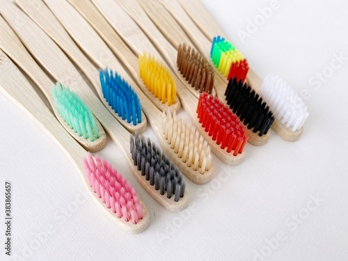 biodegradable and colorful bamboo toothbrushes 