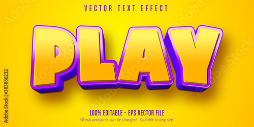 Play text, cartoon style editable text effect