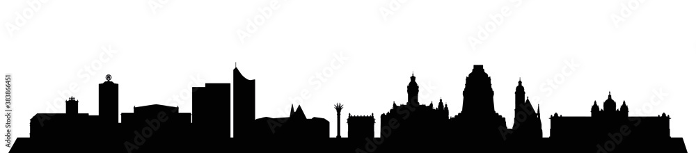 Skyline Leipzig – Umrisse als Vektorgrafik (Silhouette)