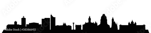 Obraz na płótnie Skyline Leipzig – Umrisse als Vektorgrafik (Silhouette) w salonie