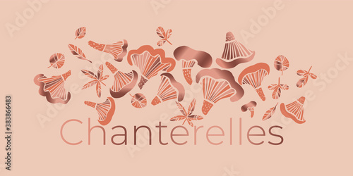 Elegant decorative style chanterelle menu