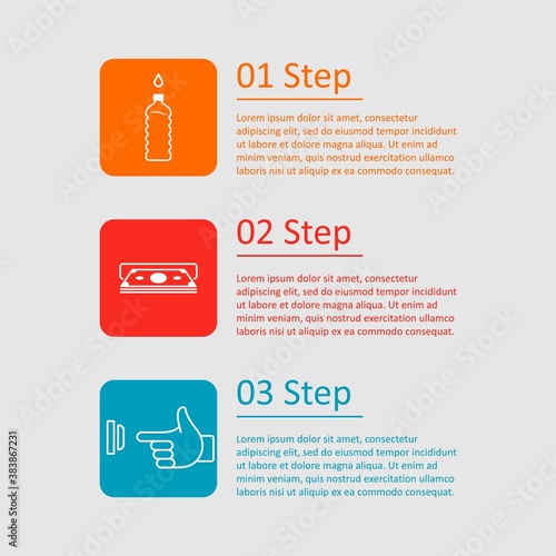 User guide. User manual infographic. Rules for use drinking water machine. Vector