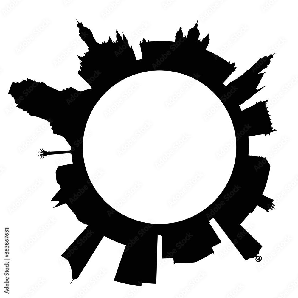 Skyline Leipzig – Umrisse als Vektorgrafik (Silhouette)