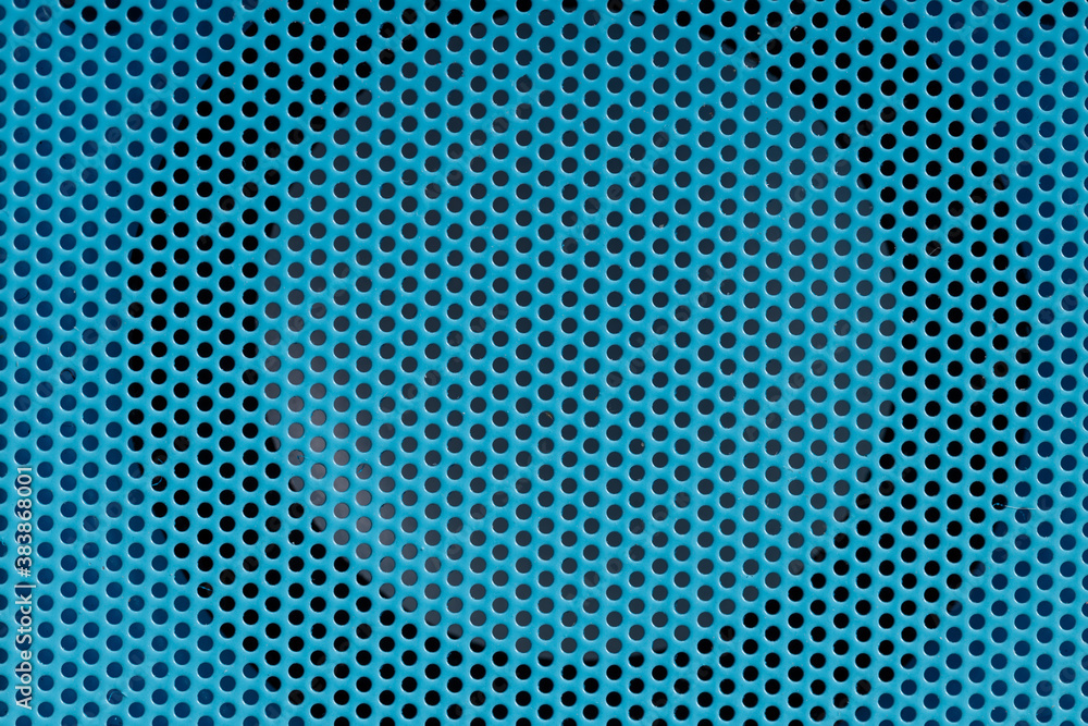 Plakat acoustic speaker with blue mesh. background for design