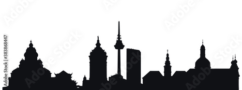 Skyline von Mannheim als Umriss Grafik