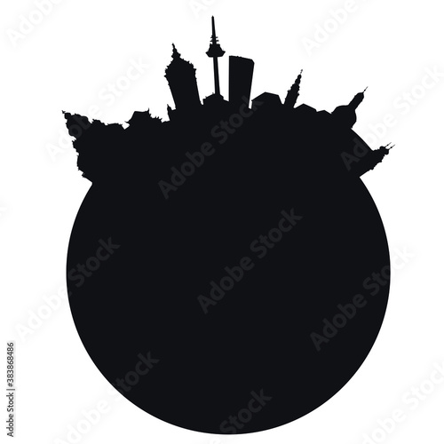 Skyline von Mannheim als Umriss Grafik photo