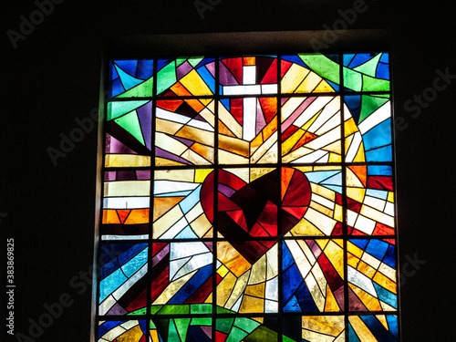 Canvas-taulu stained glass window in church