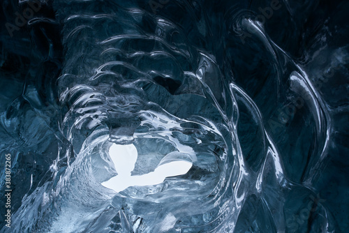 Ice Cave Abstract, from inside Breiðamerkurjökull outlet glacier, Vatnajökull National Park, Southeast Iceland.