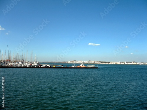 Harbor at the mouth of the Guadiana river on the border of Spain and Portugal