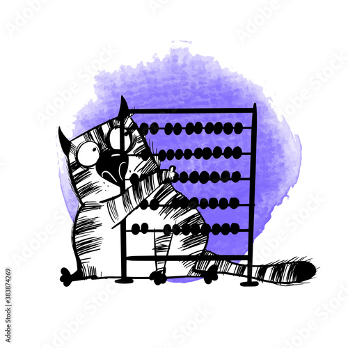 hand drawn vector illustration of funny cats
