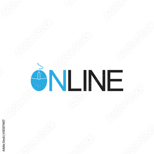 ONLINE network logo design vector