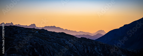 Photos Header / Banner mountain shapes in early mornign before sunrise - austrian alps