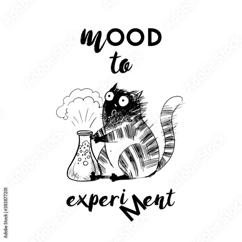 hand drawn vector illustration of funny cats