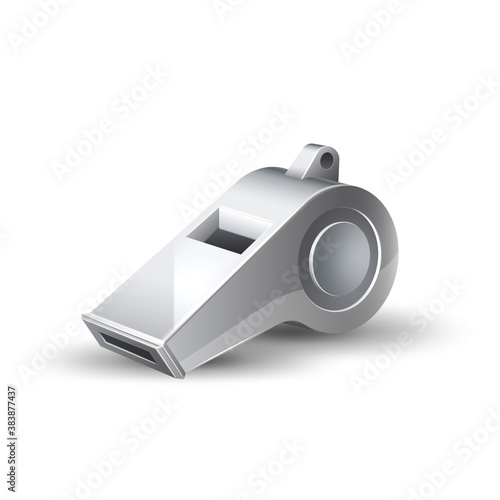 Vector realistic referee whistle for betting promo © belokrylowa
