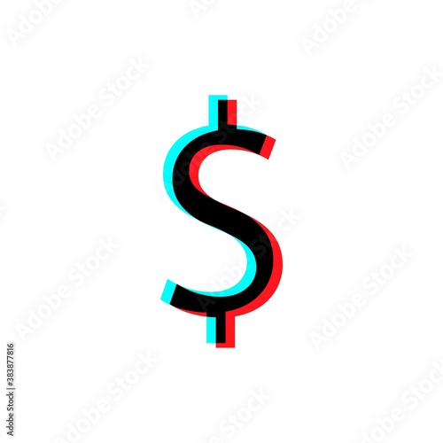 Dollar sign flat icon vector, social media concept, isolated on white background