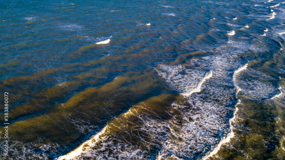 Sea waves on the beautiful morning sea