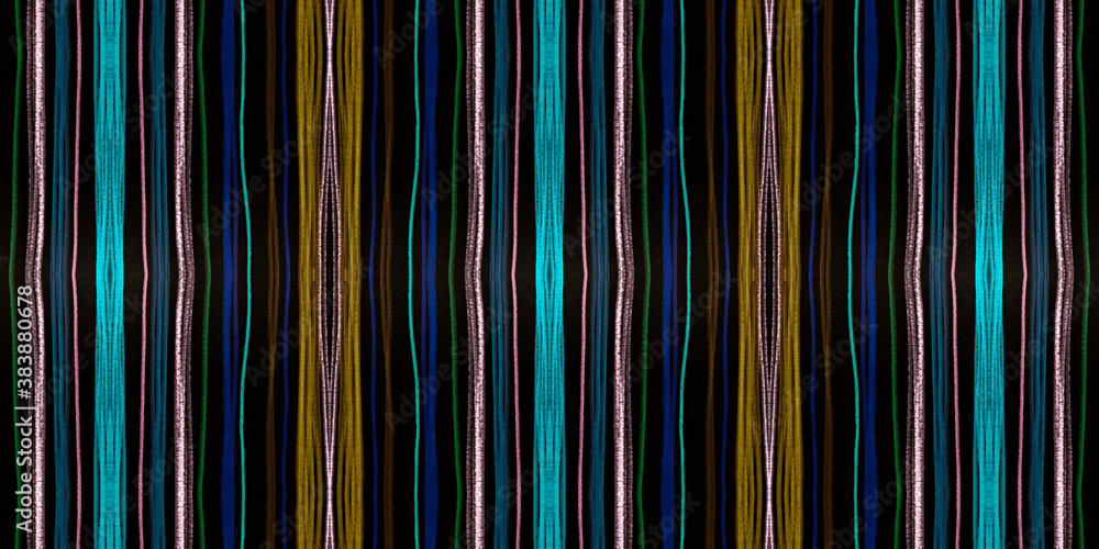 Seamless Ink Painted Stripes. Colorful Trendy Seamless Ink Painted Stripes. Colorful Trendy