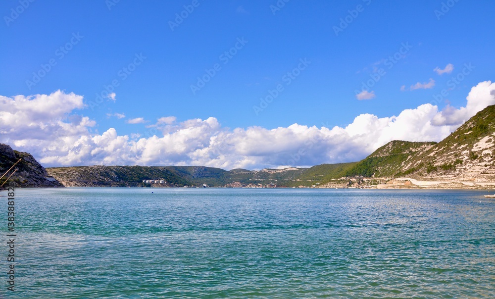 A bay (Bakarski zaljev) in Croatia. Panoramic view of Bakar city in Croatia. A bay (Bakarski zaljev) in Croatia. Panoramic view of Bakar city in Croatia.
