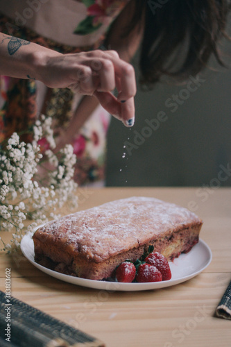 homemade strawberry cake