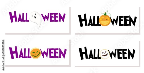 Vector lettering Happy Halloween. Cheerful illustration. Isolated on white background © Анна Таранкова