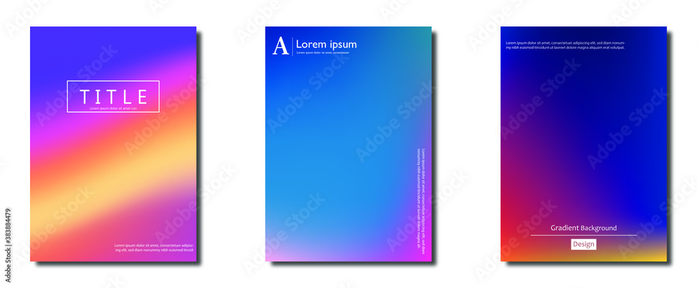 Obraz premium Blurred backgrounds set with modern abstract blurred color gradients. Templates collection for brochures, posters, banners, flyers and cards. Vector illustration.
